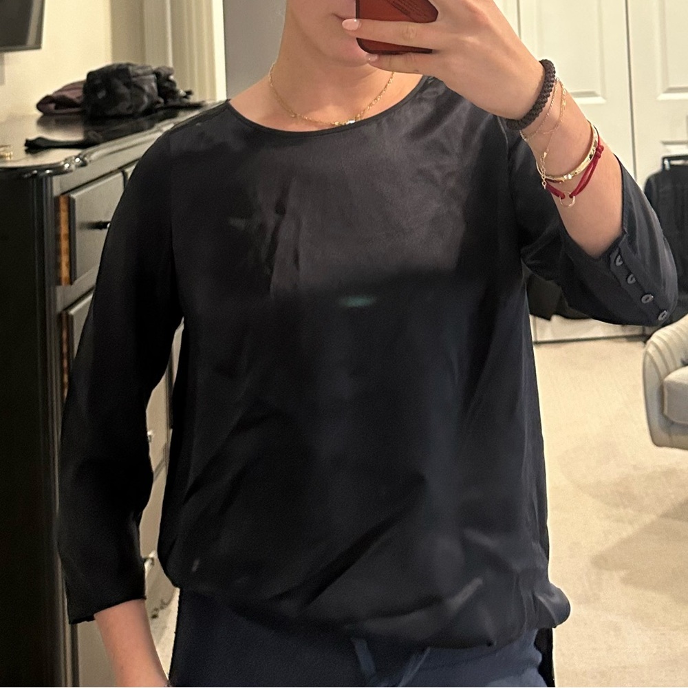 Vince Silk Navy Blouse